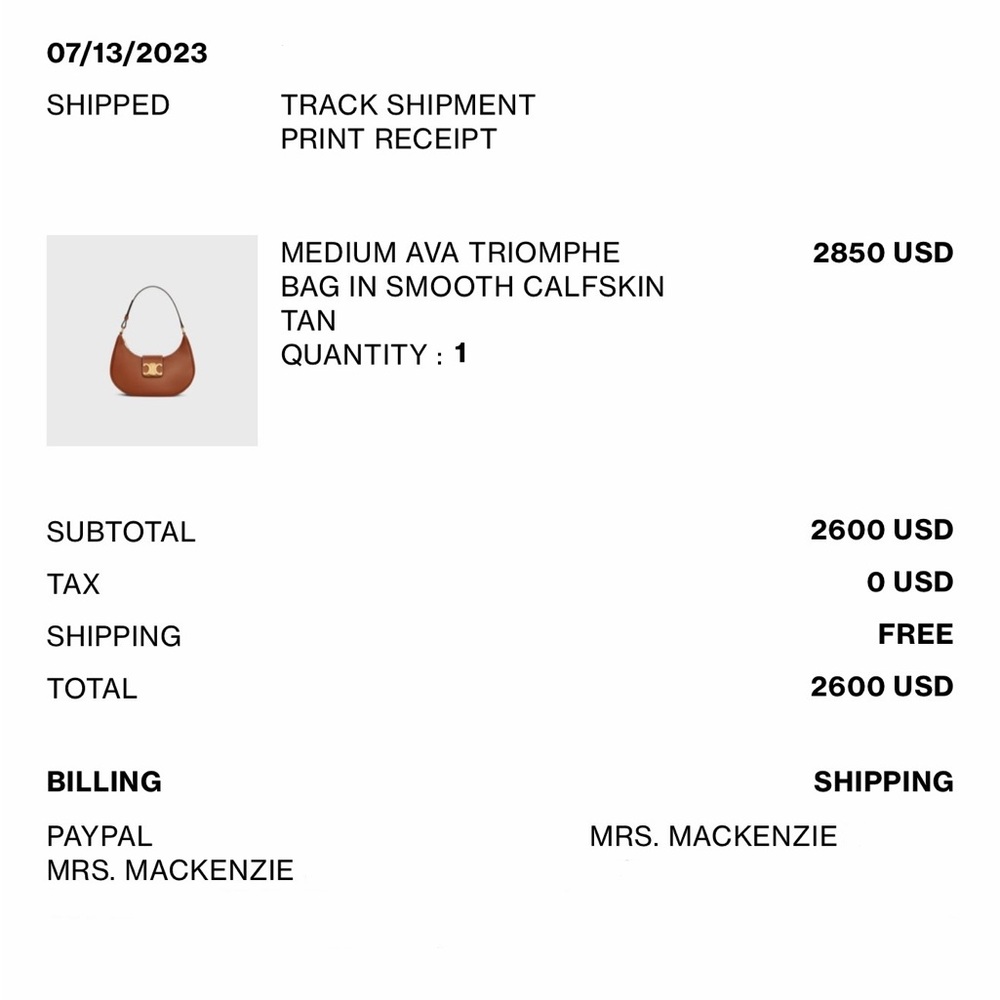 Celine Ava Triomphe Shoulder Bag in Tan - Picture 13 of 13